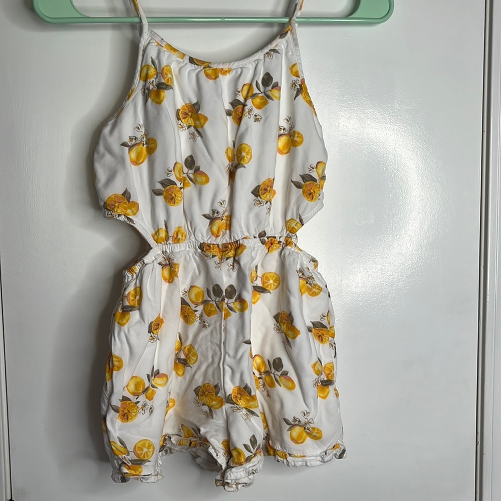 Abercrombie kids smocked romper, lemon print size: 11/12